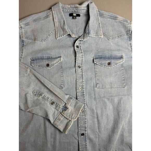 Frye Other - Frye Men's Western Vintage Denim Button-Down Shirt Light Wash Size XL